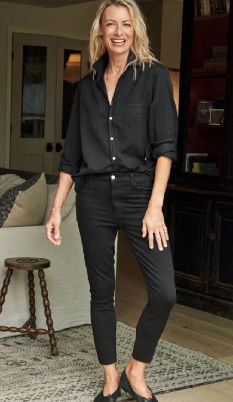 Frank & Eileen raw hem Sligo performance skinny jean, black Sz 30, $278 C5
